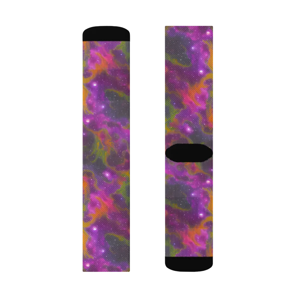 Orchid Cosmos on Socks — Left Sock