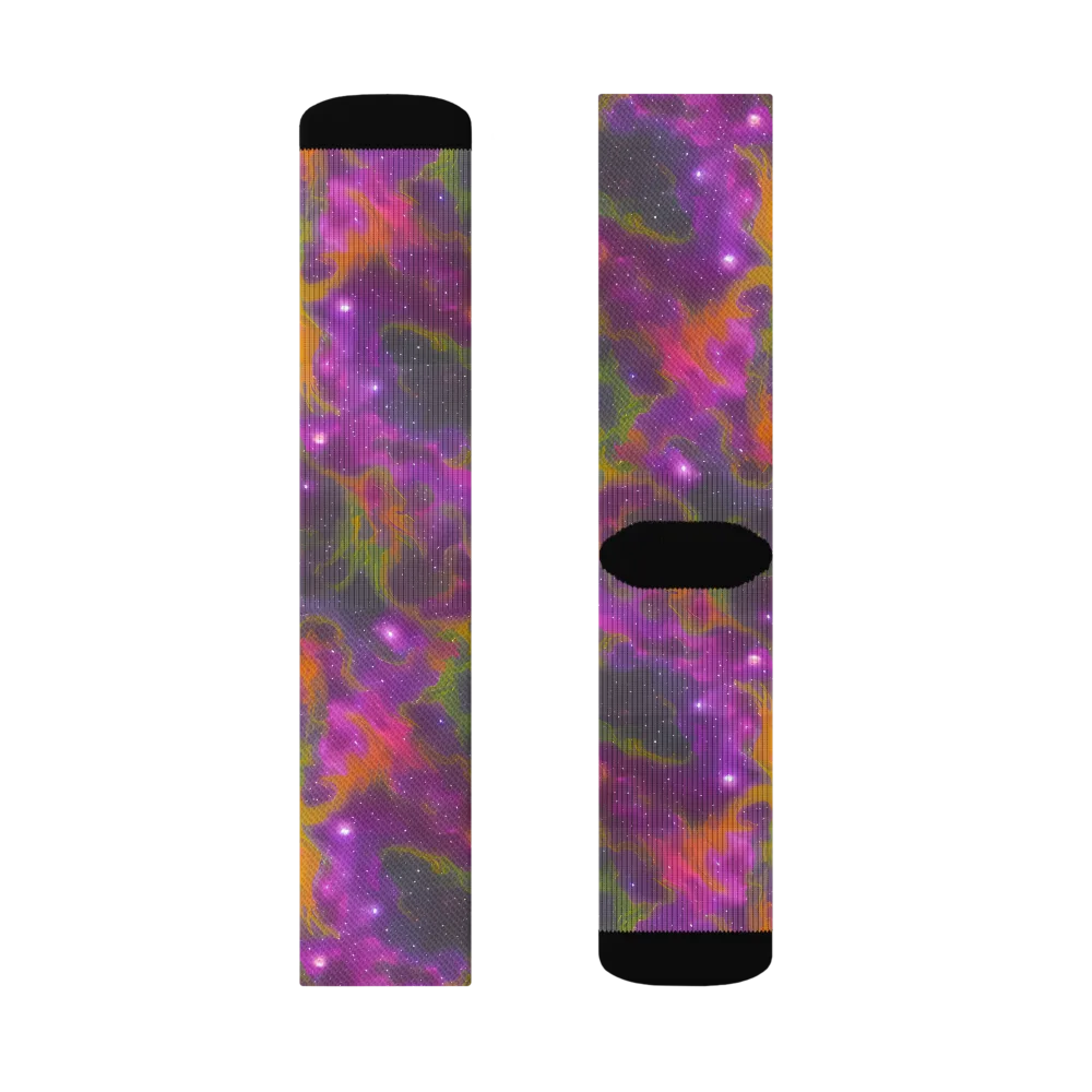 Orchid Cosmos on Socks — Right Sock