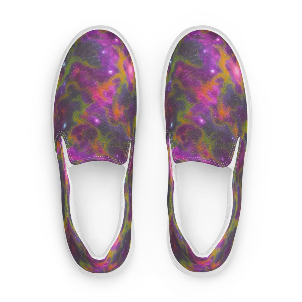 Orchid Cosmos on Women's Slip-On Canvas Shoes — Front