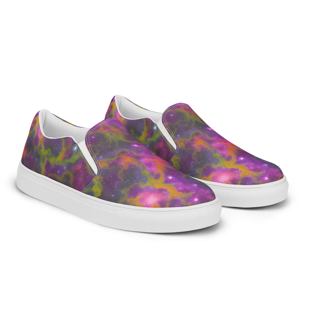 Orchid Cosmos on Women's Slip-On Canvas Shoes — Right Front