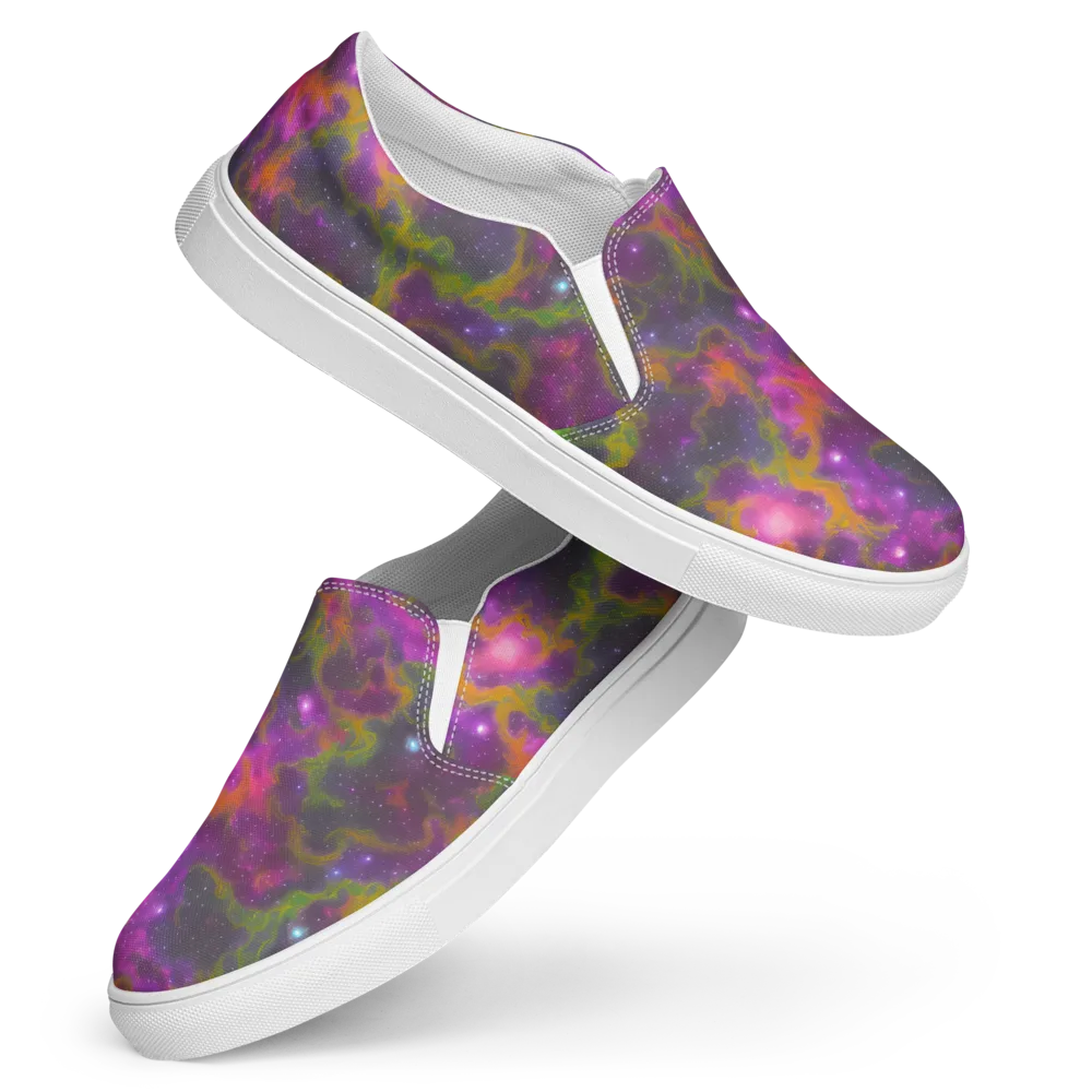 Orchid Cosmos on Women's Slip-On Canvas Shoes — Front