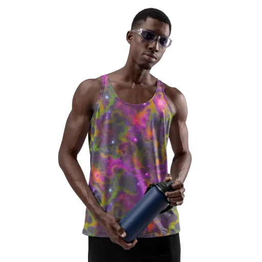 Orchid Cosmos on a Men's Tank Top