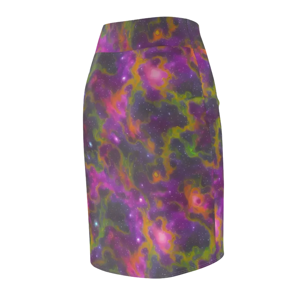 Orchid Cosmos on Pencil Skirt — Back Side