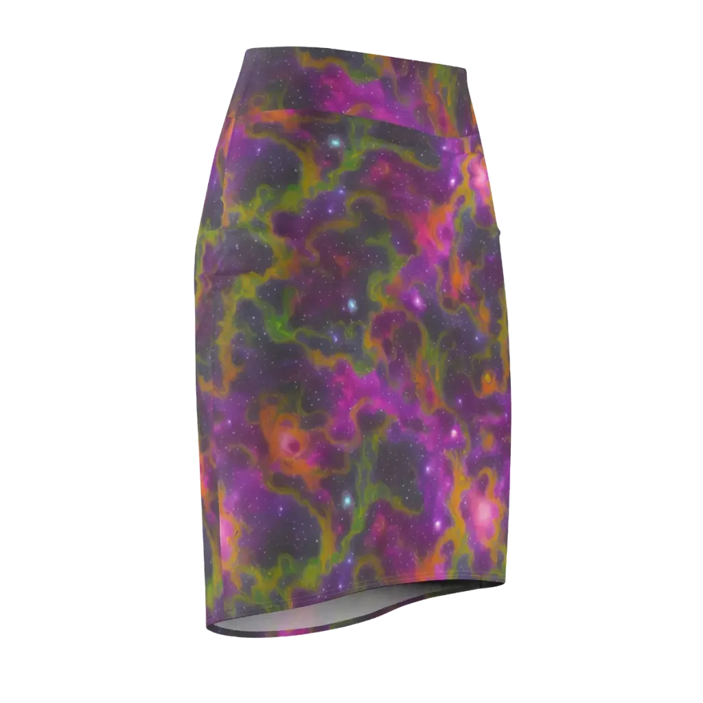 Orchid Cosmos on Pencil Skirt — Front Side