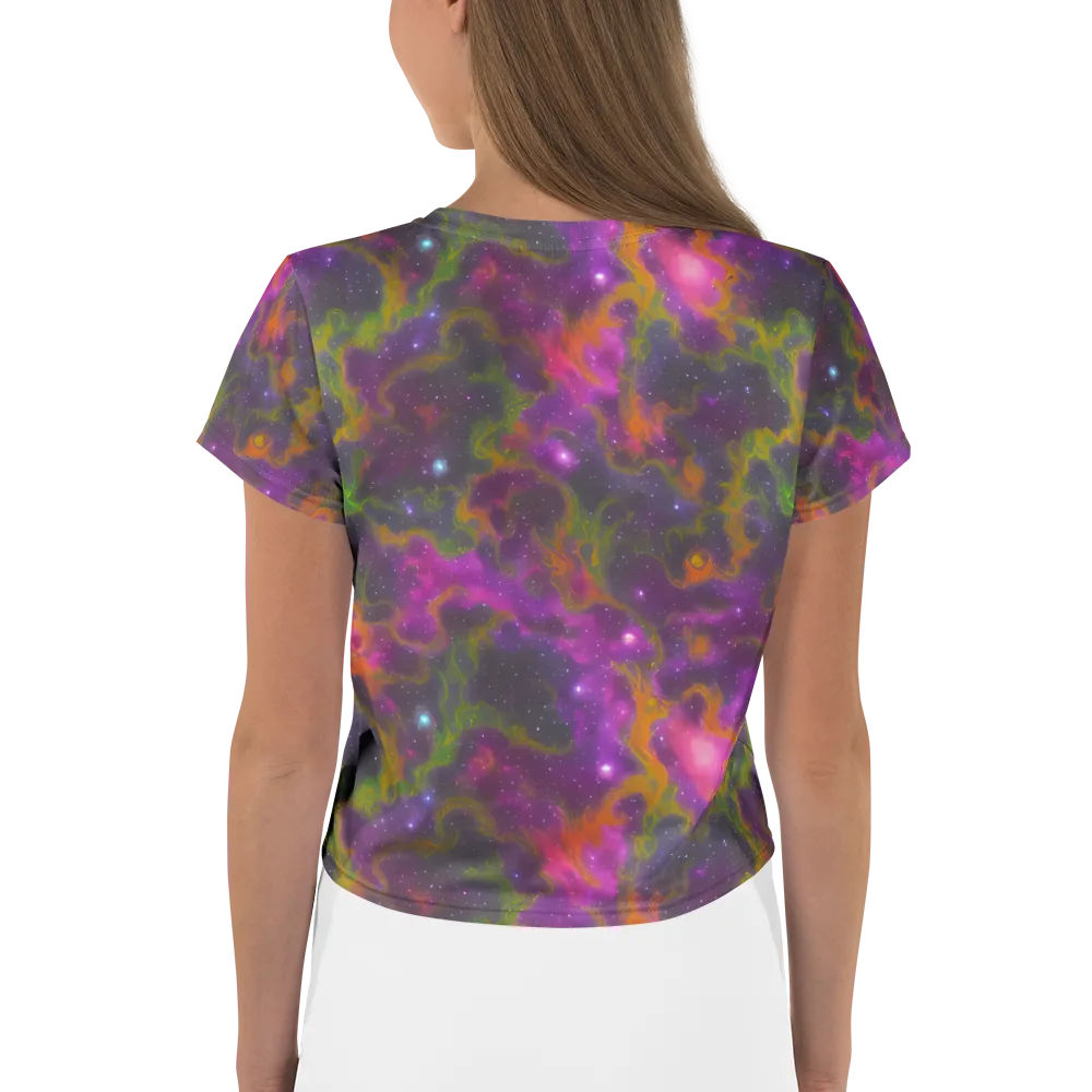 Orchid Cosmos on Crop Tee — Back