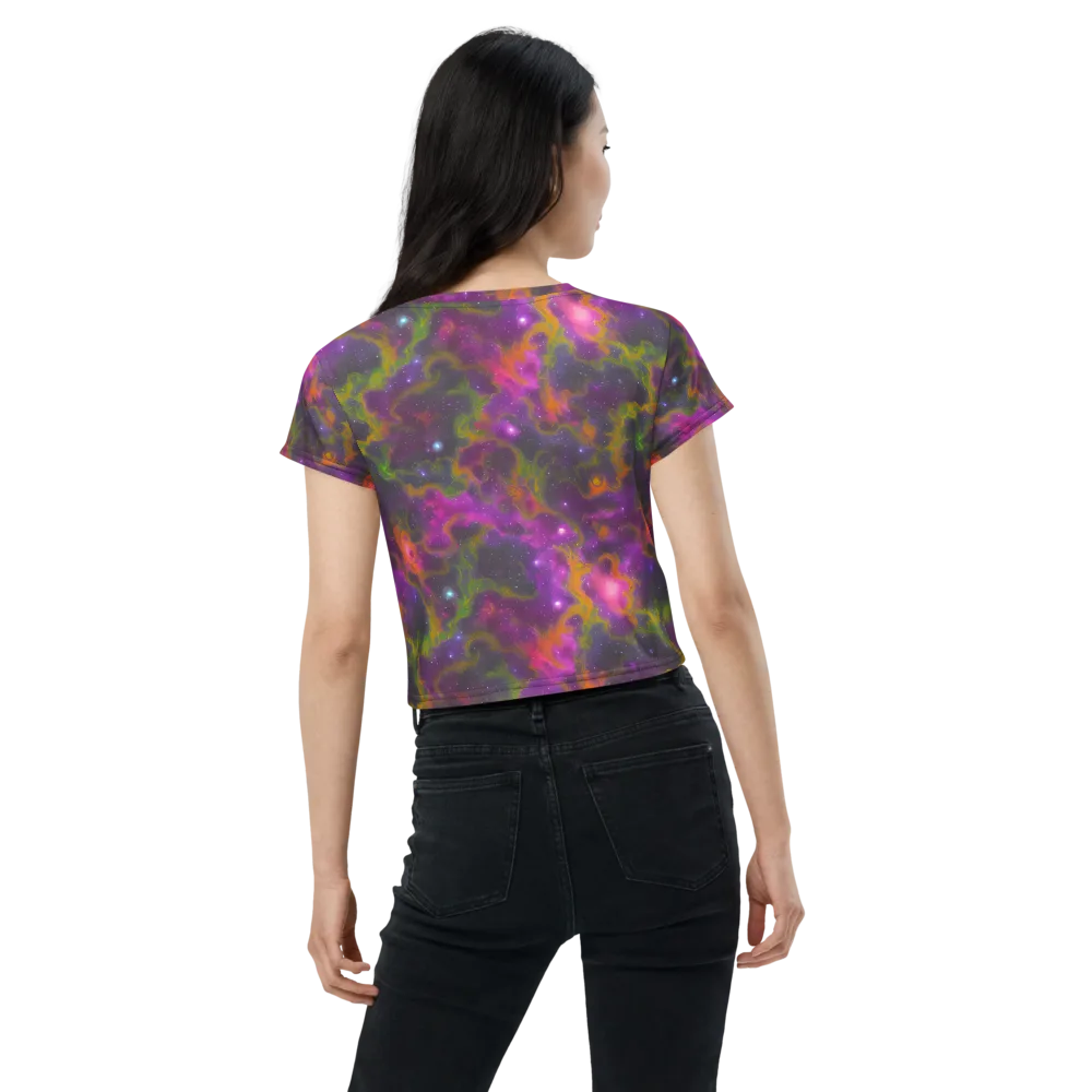 Orchid Cosmos on Crop Tee — Back