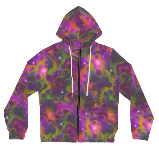Orchid Cosmos on a Women's Full-Zip Hoodie
