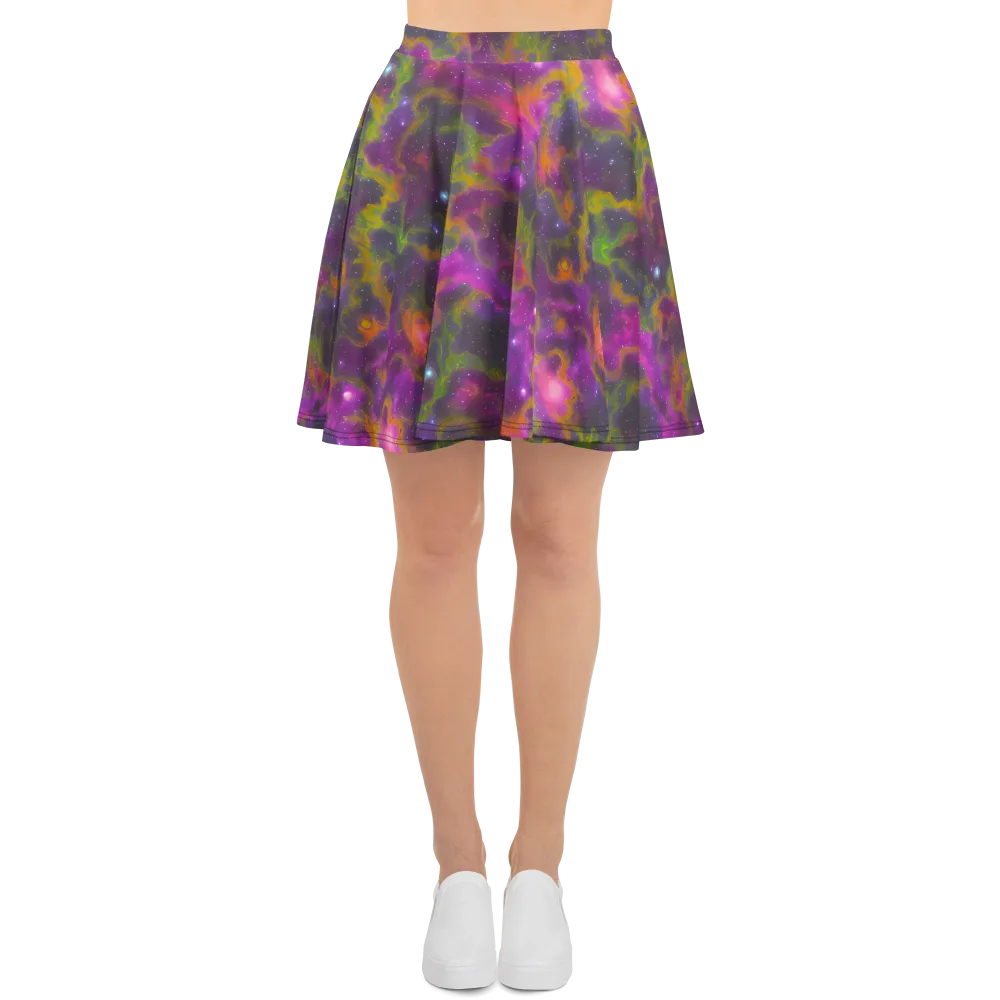 Orchid Cosmos on Skater Skirt — Front