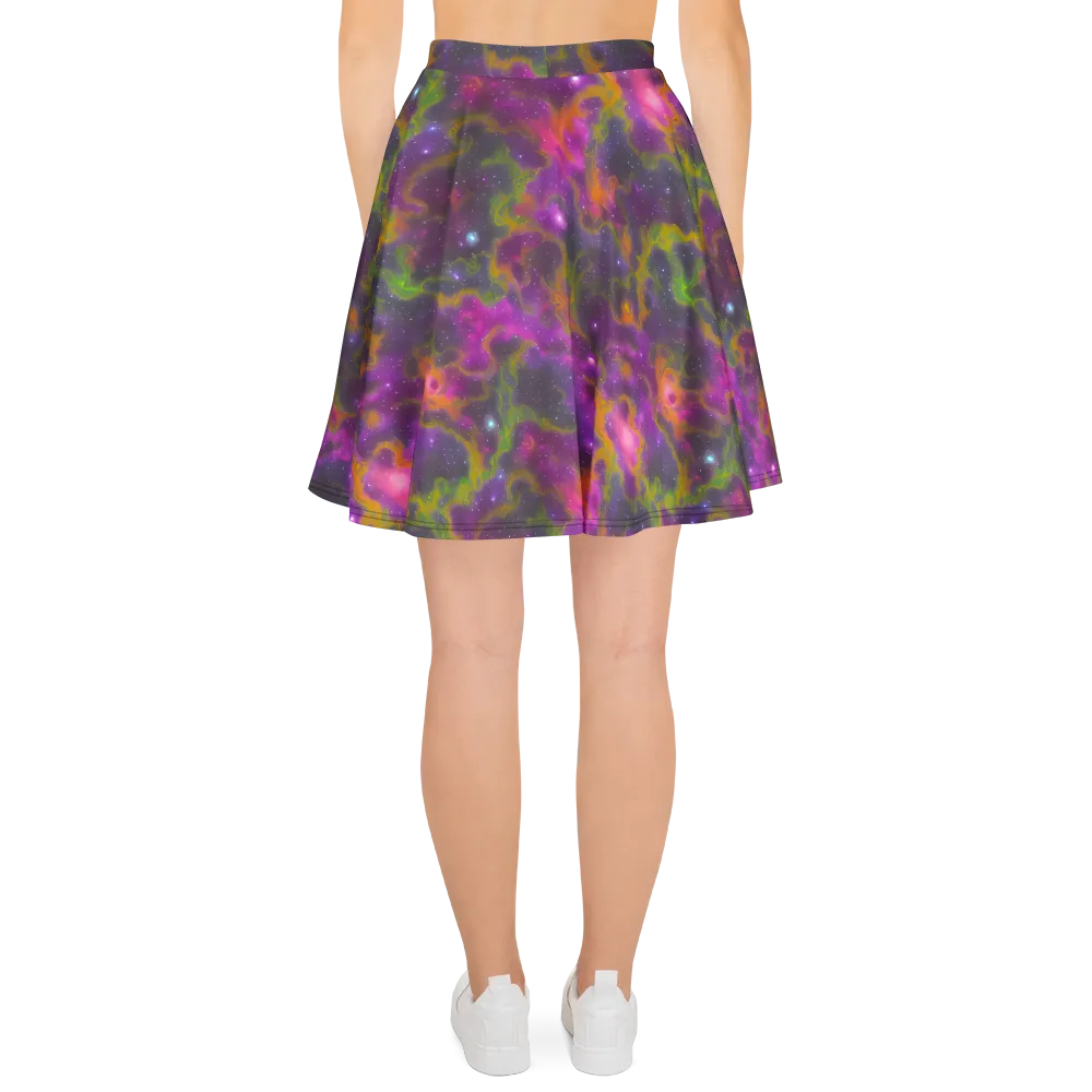 Orchid Cosmos on Skater Skirt — Back