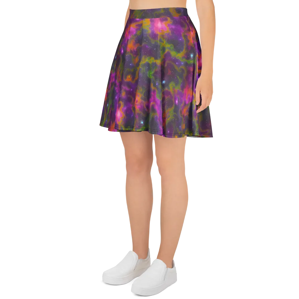 Orchid Cosmos on Skater Skirt — Left
