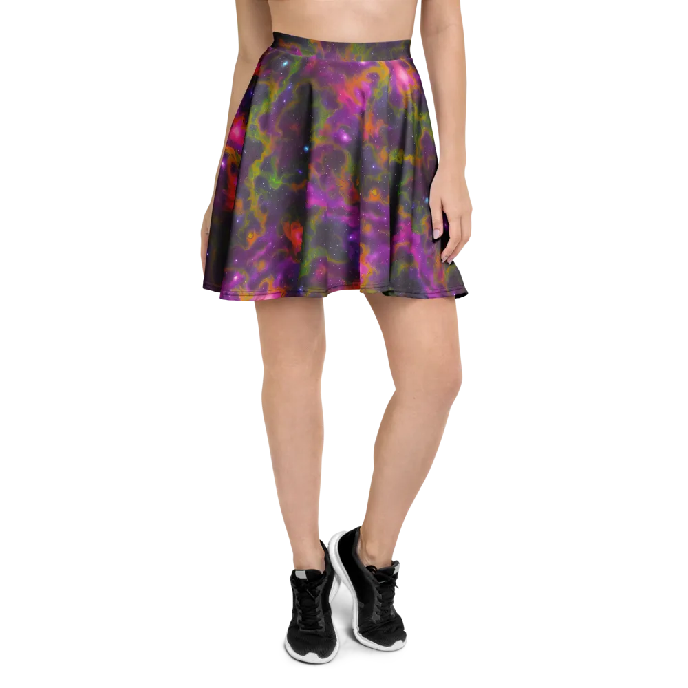 Orchid Cosmos on Skater Skirt — Front