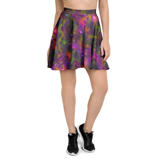 Orchid Cosmos on a Skater Skirt