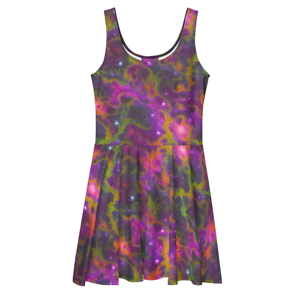 Orchid Cosmos on Skater Dress — Front