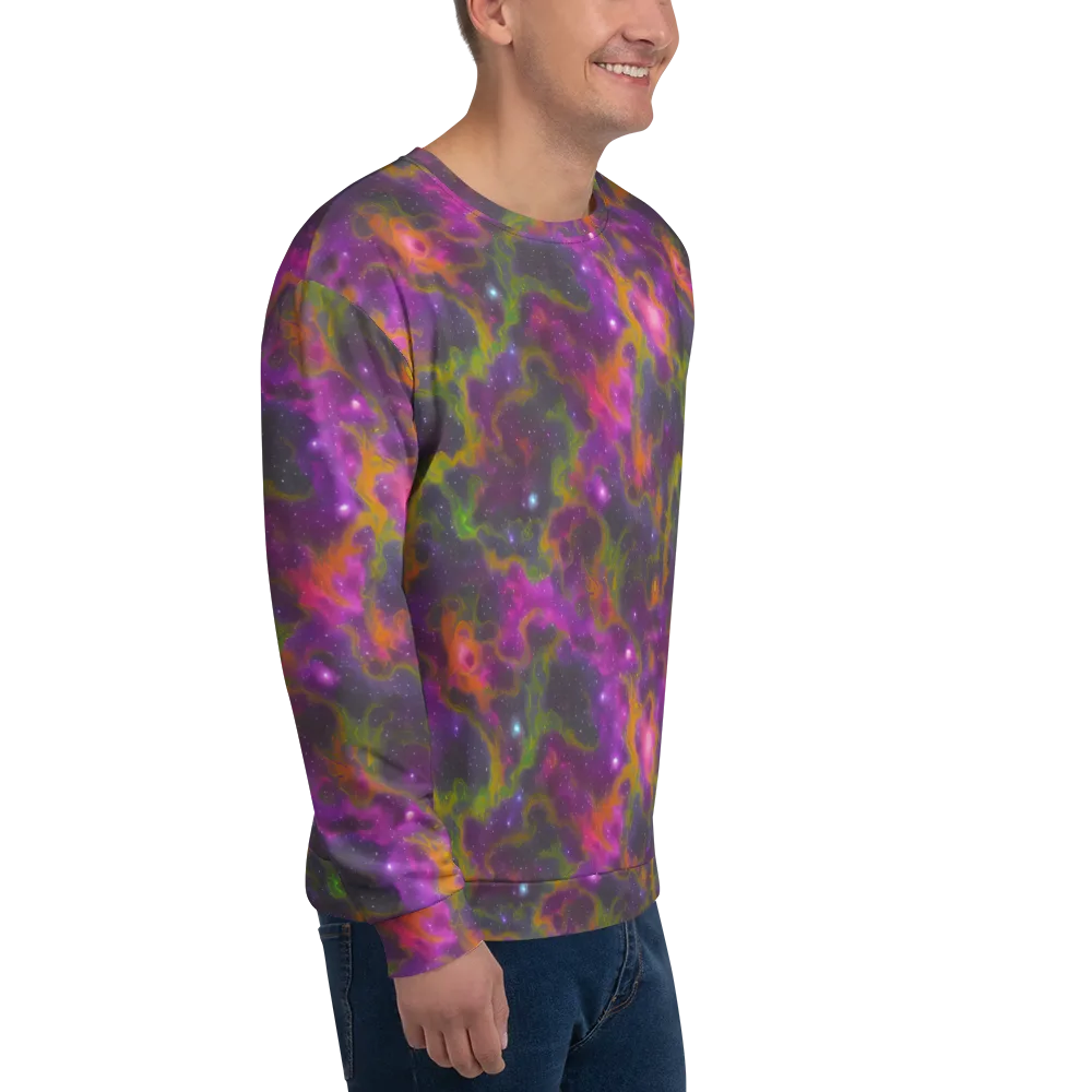 Orchid Cosmos on Sweatshirt — Right Front