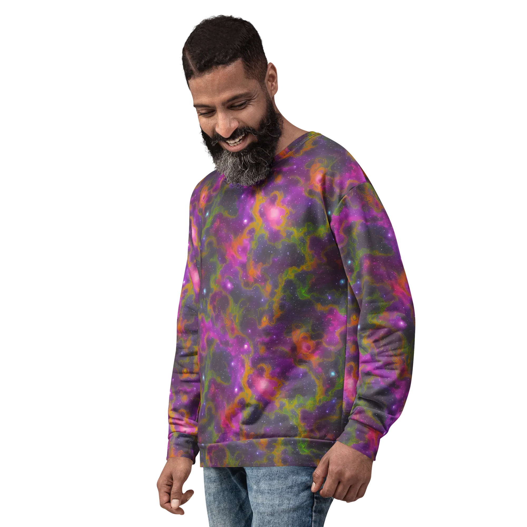 Orchid Cosmos on Sweatshirt — Left Front
