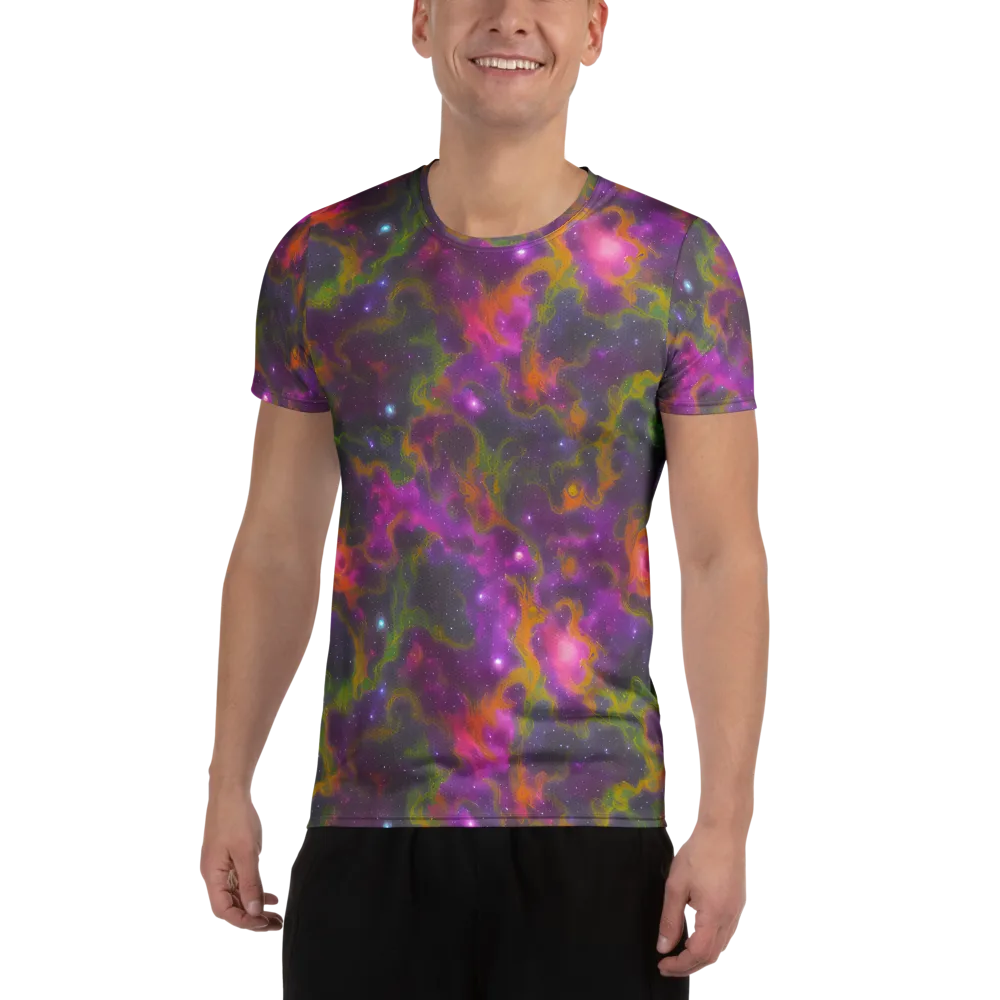 Orchid Cosmos on Men's Athletic T-Shirt — Front