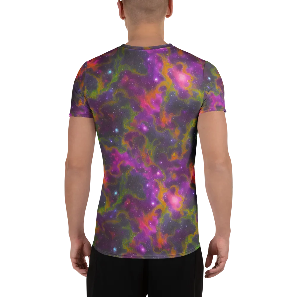 Orchid Cosmos on Men's Athletic T-Shirt — Back