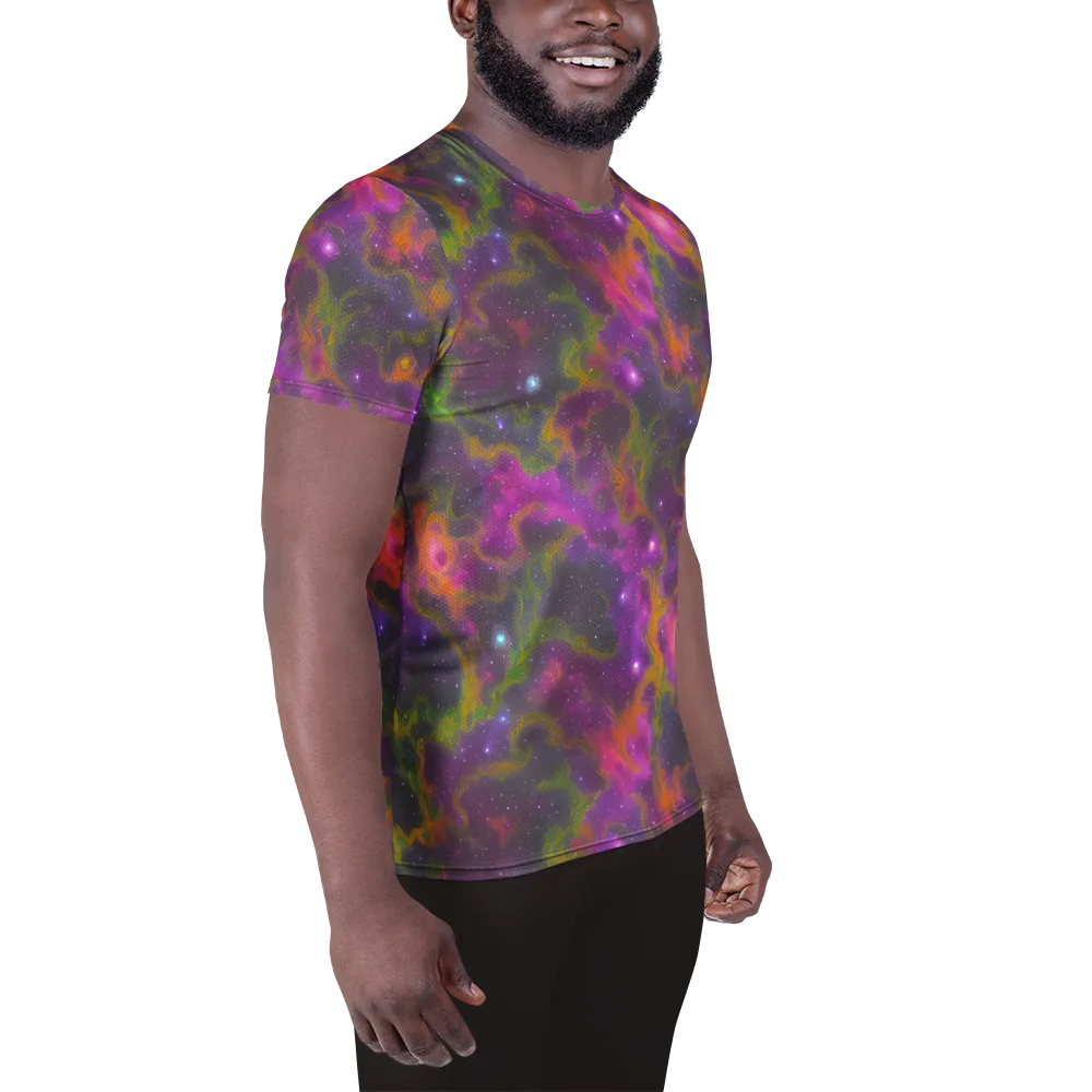 Orchid Cosmos on Men's Athletic T-Shirt — Right