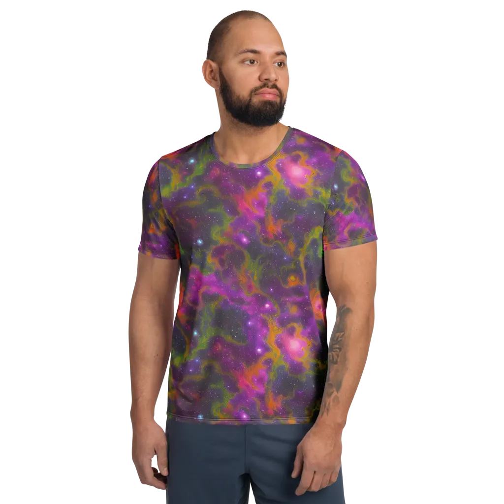 Orchid Cosmos on Men's Athletic T-Shirt — Front