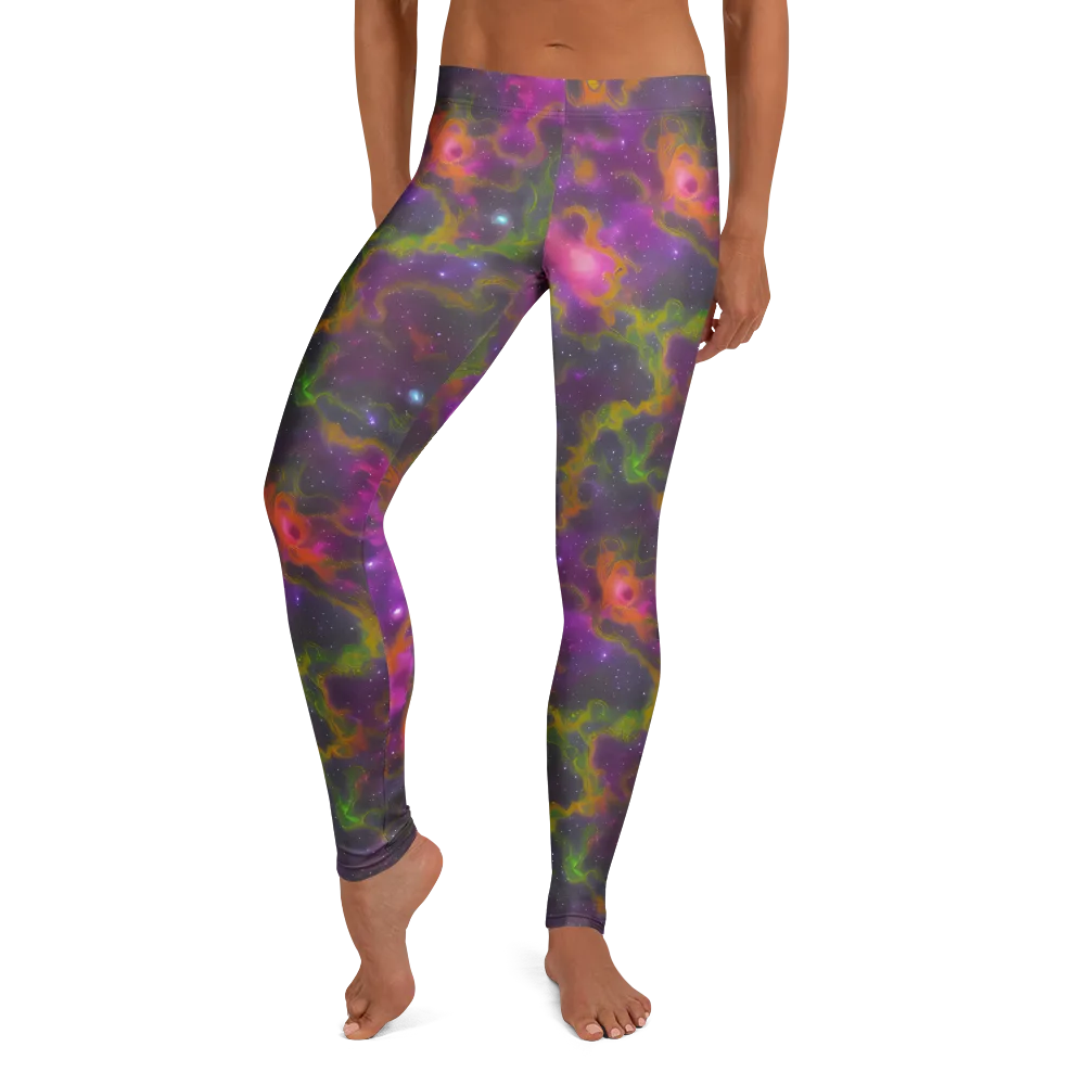 Orchid Cosmos on Leggings — Front