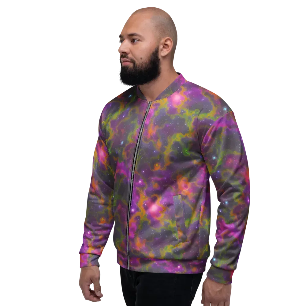 Orchid Cosmos on Bomber Jacket — Left