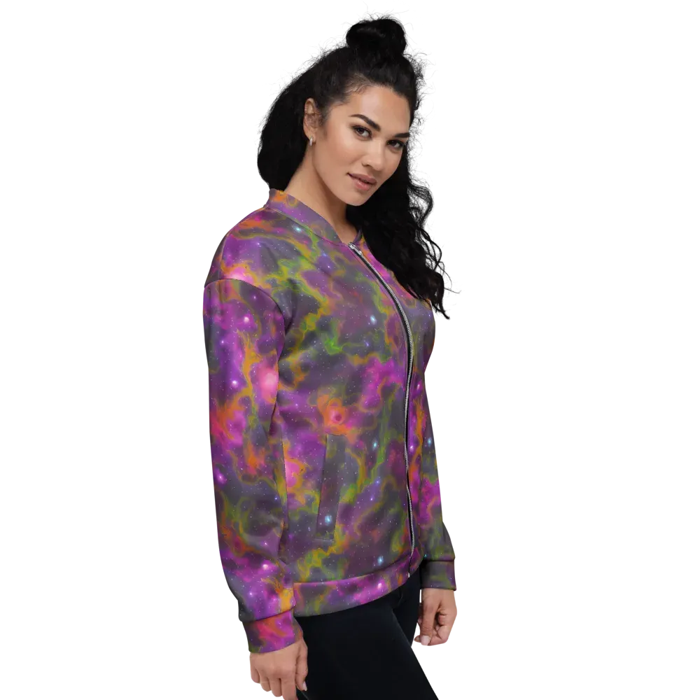 Orchid Cosmos on Bomber Jacket — Right