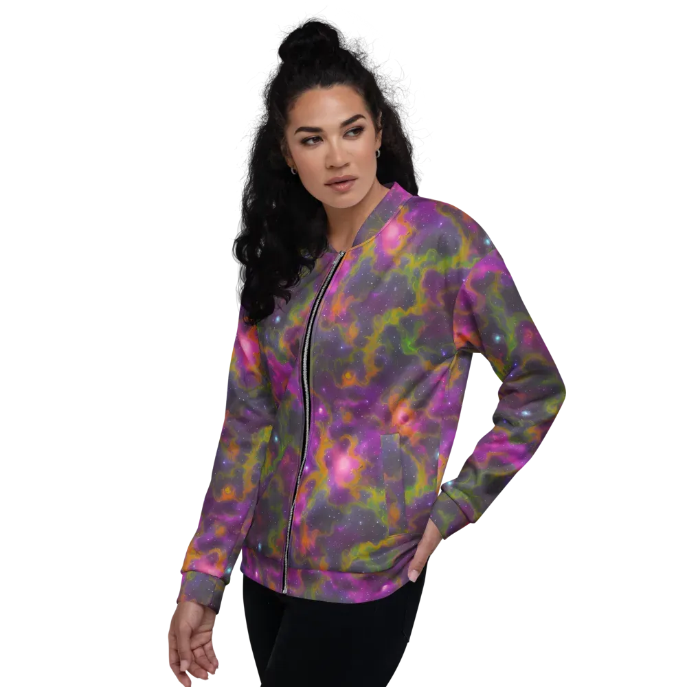 Orchid Cosmos on Bomber Jacket — Left