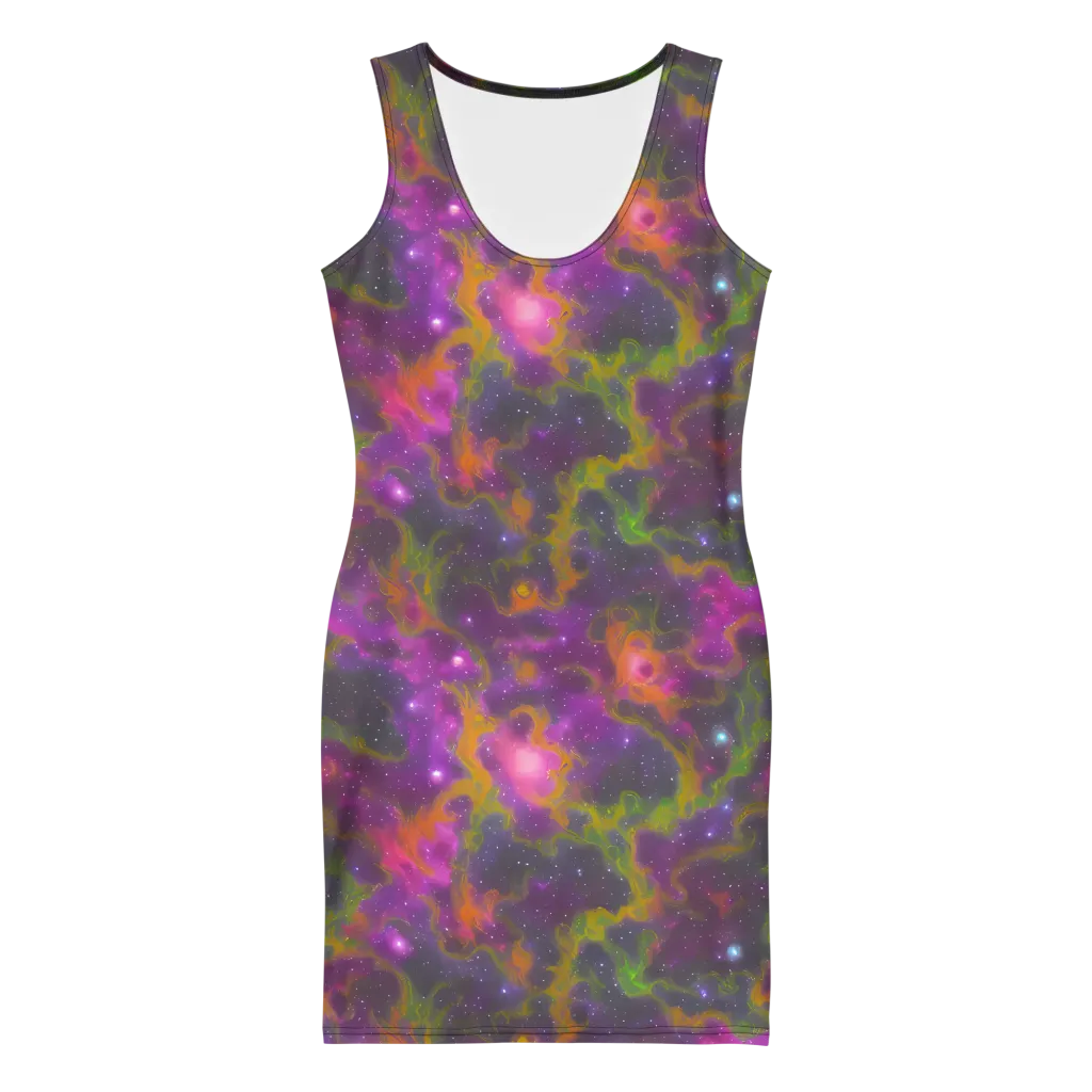 Orchid Cosmos on Bodycon Dress — Front