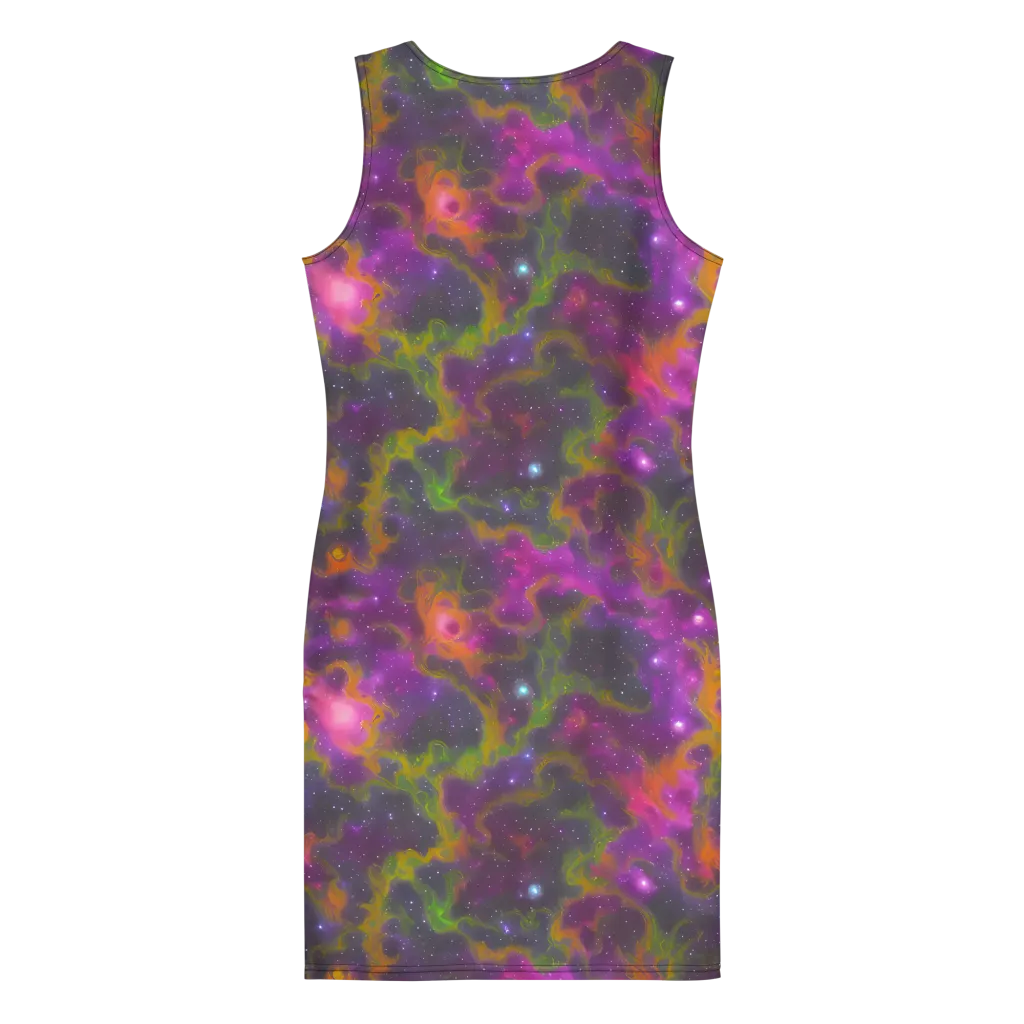 Orchid Cosmos on Bodycon Dress — Back