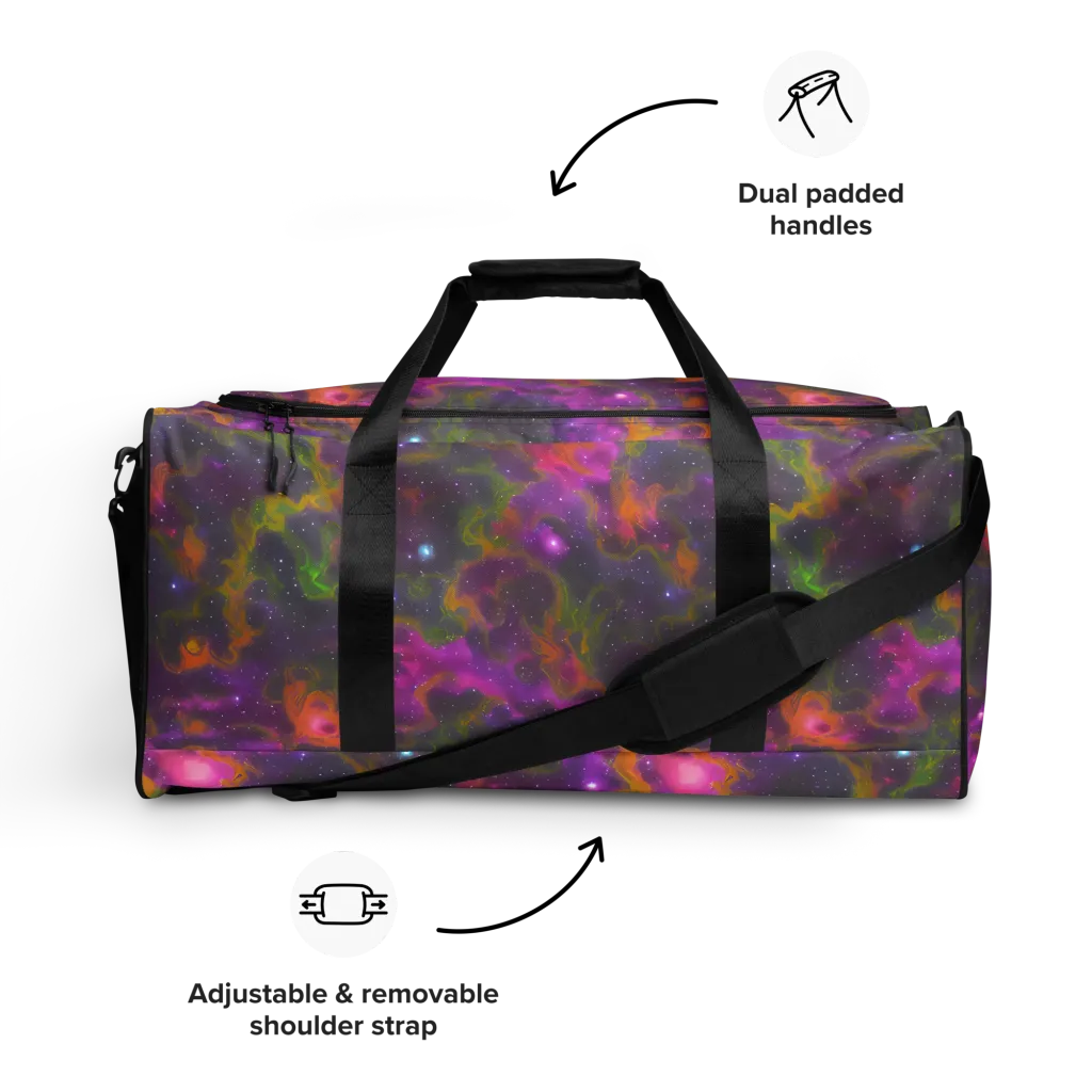 Orchid Cosmos on Duffle Bag — Front
