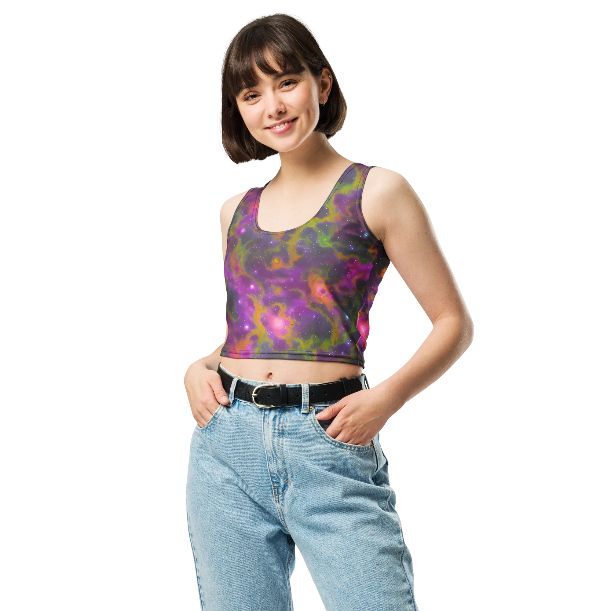 Orchid Cosmos on Crop Top — Front
