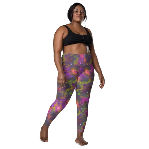 Orchid Cosmos on a Leggings with Pockets