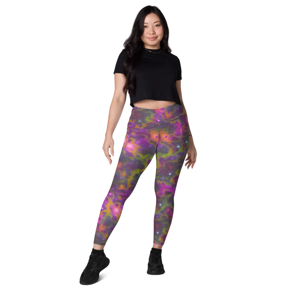 Orchid Cosmos on Leggings with Pockets — Front
