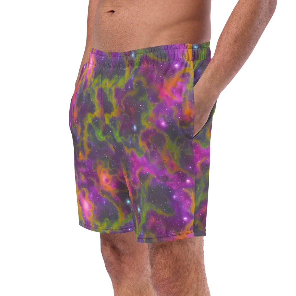Orchid Cosmos on Swim Trunks — Left Front