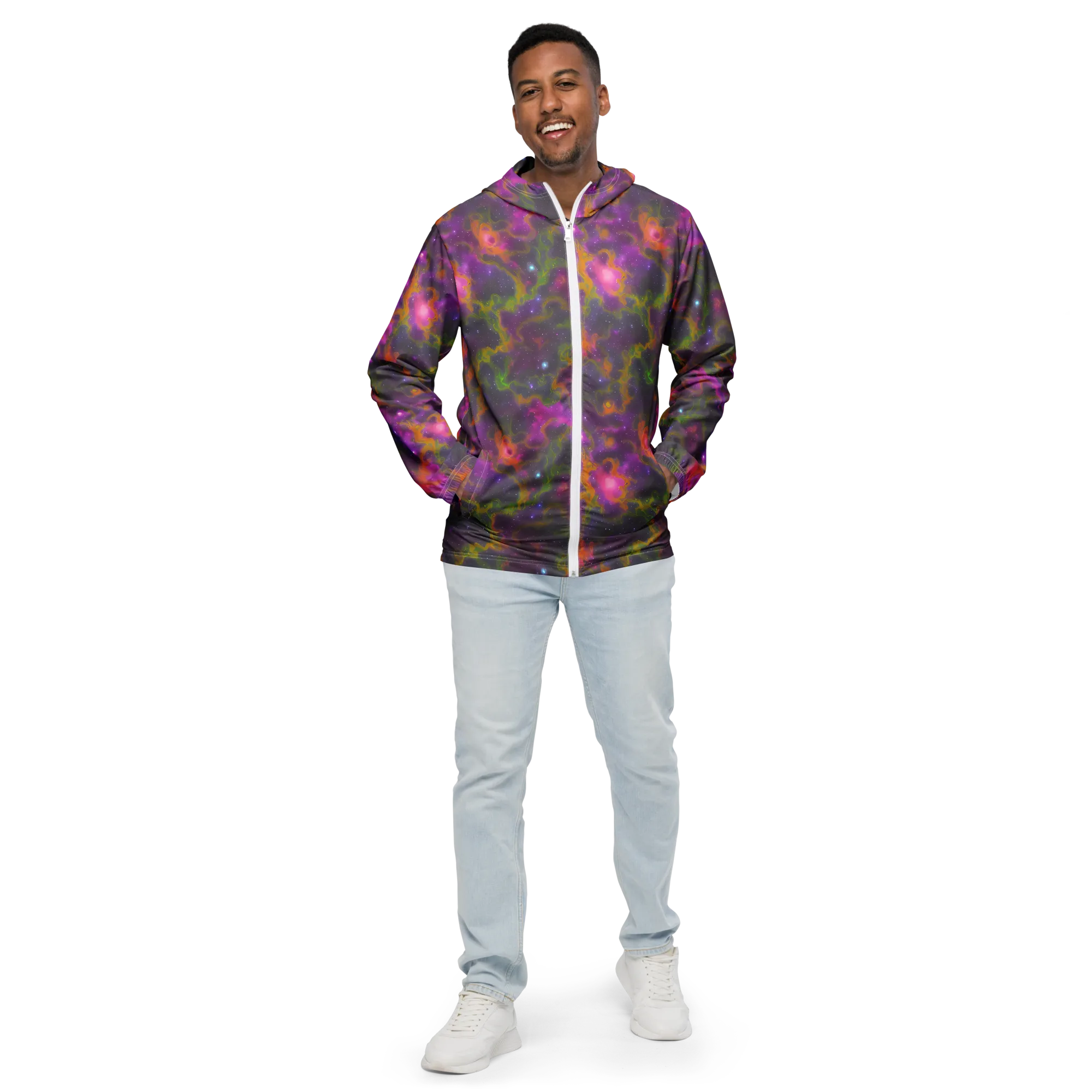 Orchid Cosmos on Men's Windbreaker — Front