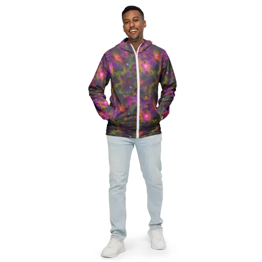 Orchid Cosmos on a Men's Windbreaker
