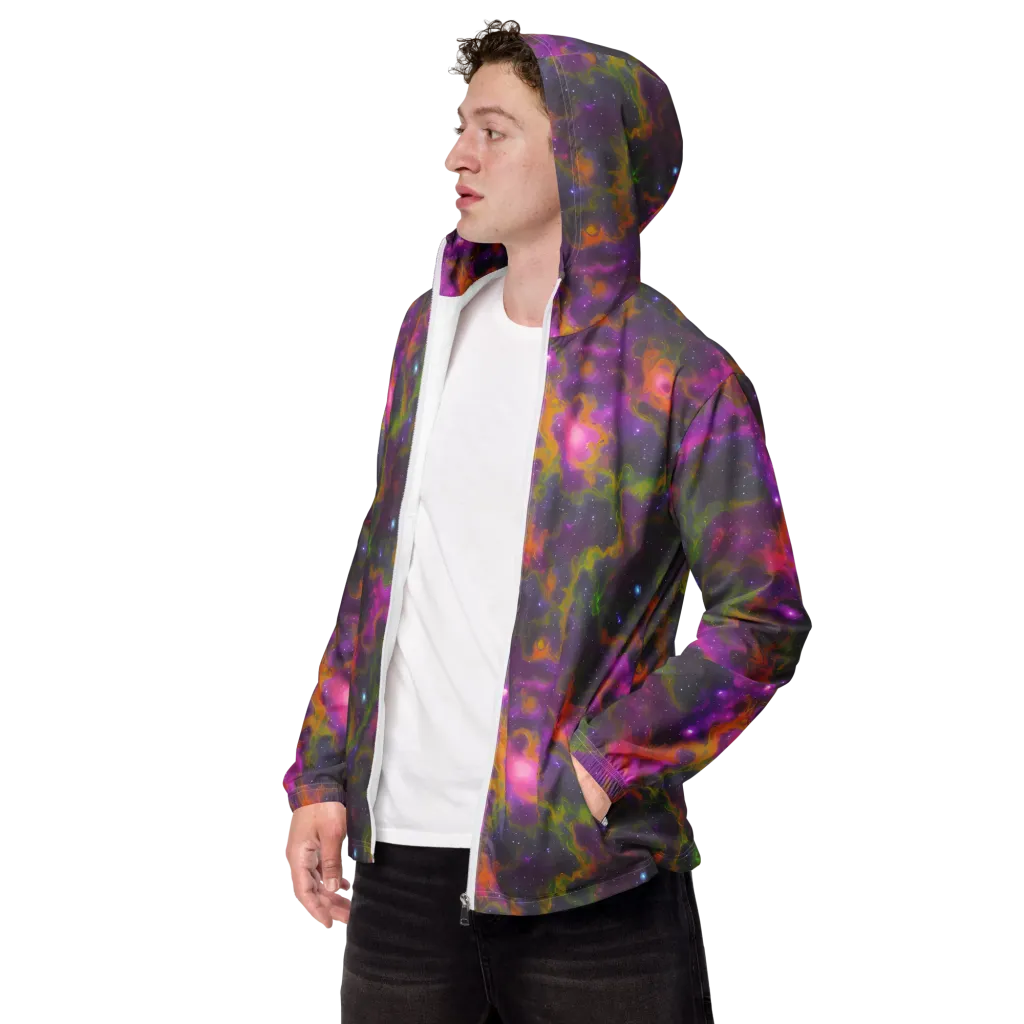 Orchid Cosmos on Men's Windbreaker — Left Front