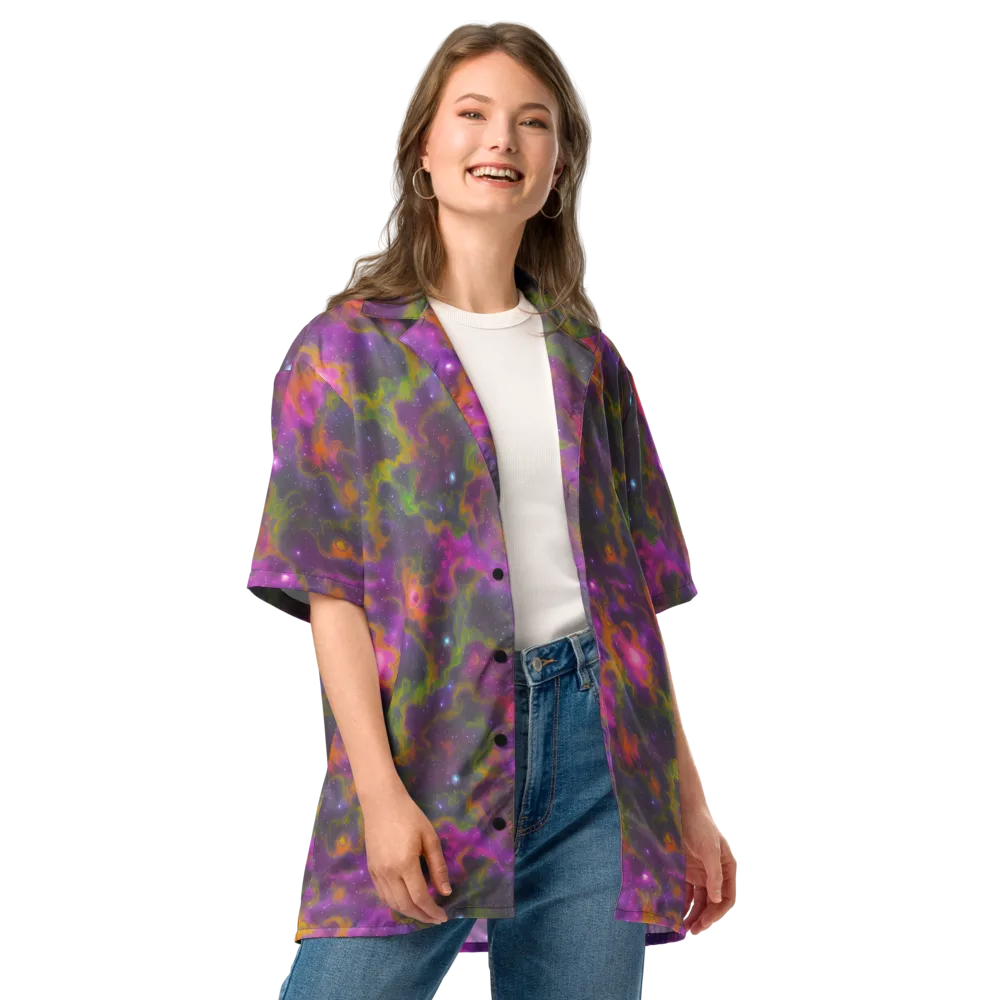 Orchid Cosmos on Button Shirt — Front