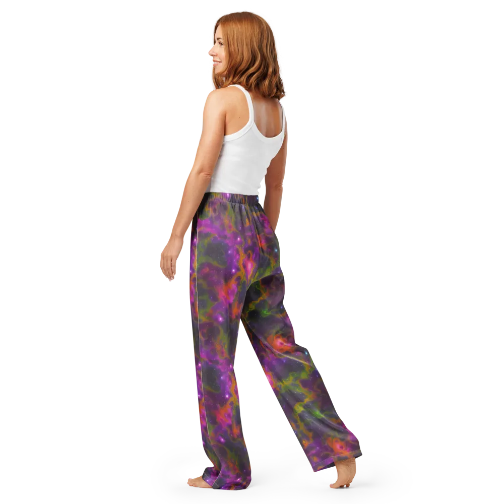 Orchid Cosmos on Women's Pajama Pants — Back