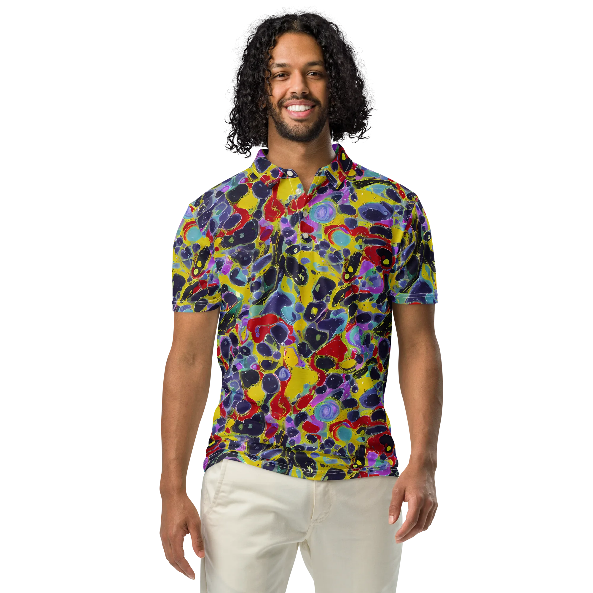 Acid Jewelbox on Men's Slim Fit Polo Shirt — Front