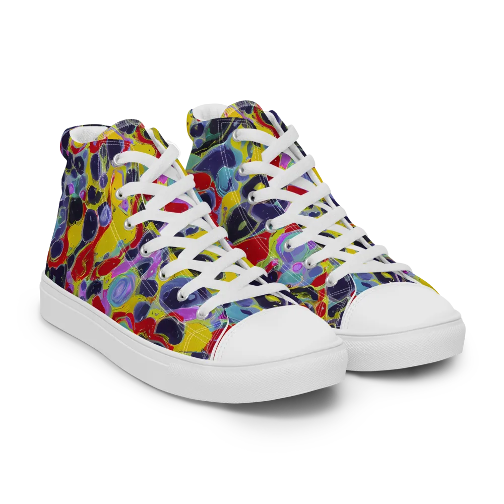 Acid Jewelbox on Men's High Top Canvas Shoes — Right Front