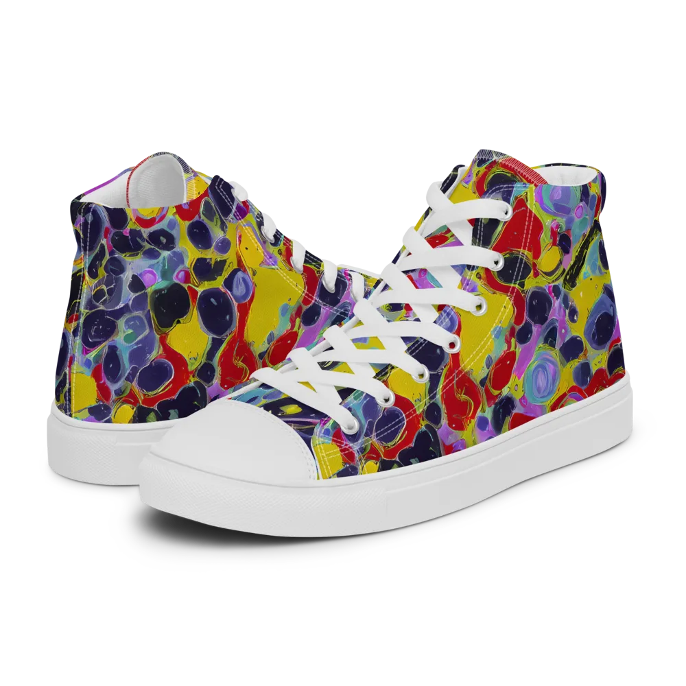 Acid Jewelbox on Men's High Top Canvas Shoes — Left