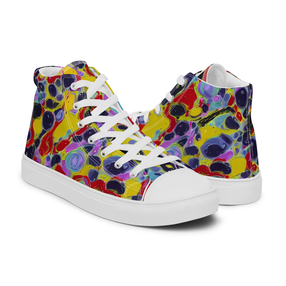 Acid Jewelbox on Men's High Top Canvas Shoes — Right
