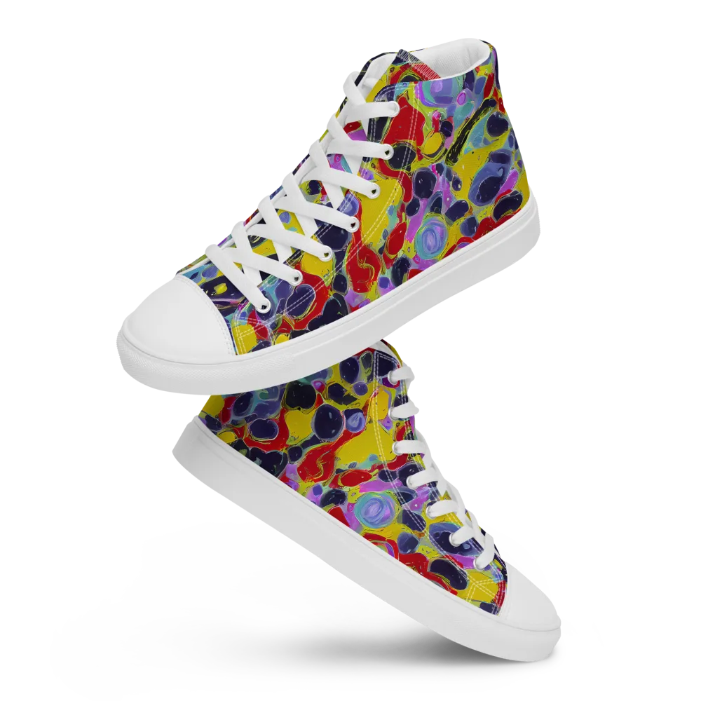 Acid Jewelbox on Men's High Top Canvas Shoes — Front