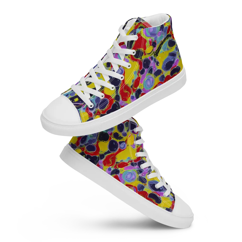 Acid Jewelbox on Women's High Top Canvas Shoes — Front
