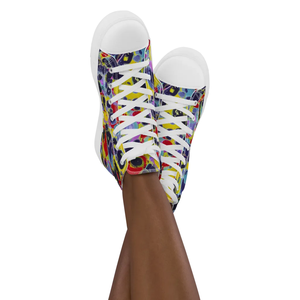 Acid Jewelbox on Women's High Top Canvas Shoes — Front