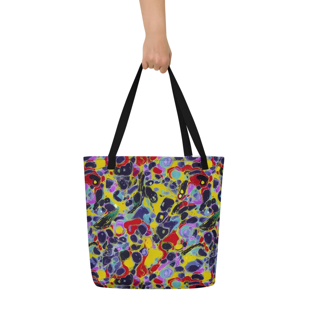 Acid Jewelbox on Large Tote Bag W/ Pocket — Front