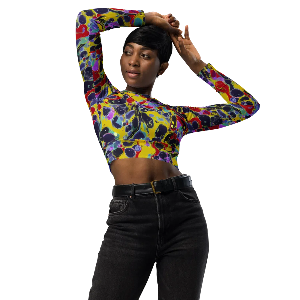 Acid Jewelbox on Long Sleeve Crop Top — Front