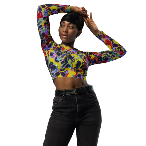 Acid Jewelbox on a Long Sleeve Crop Top
