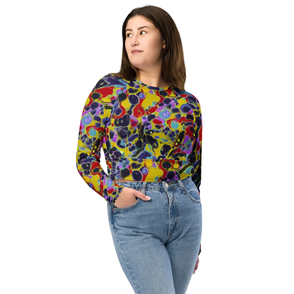 Acid Jewelbox on Long Sleeve Crop Top — Front